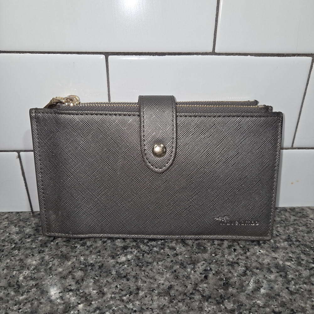 Travelambo RFID Blocking Wallet Leather Clutch Zipper Pocket ID Window